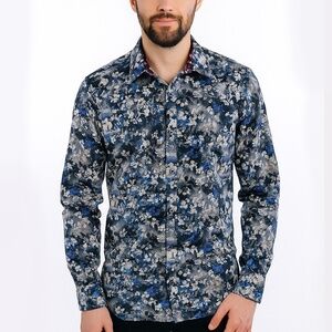 Ted Baker Men’s Floral Long Sleeve Button Down Shirt